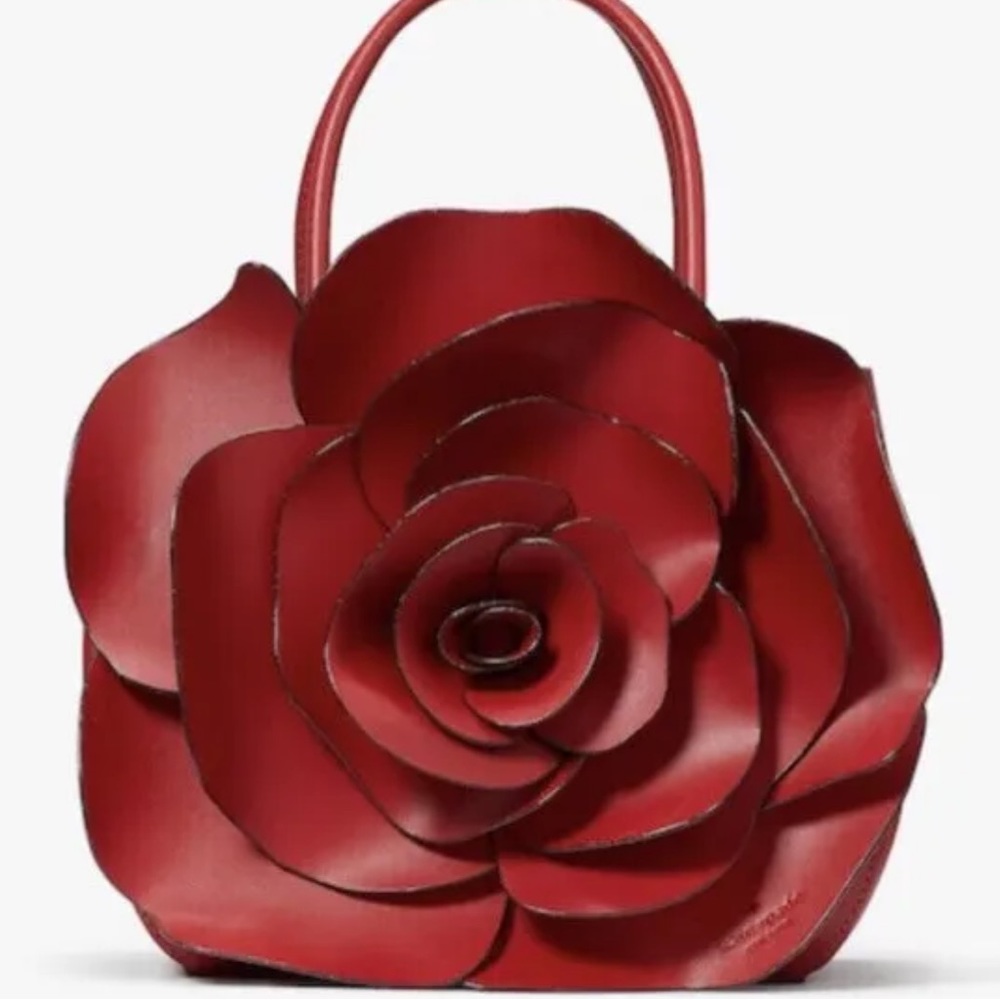 NWT Kate Spade Flora 3D Rose Crossbody Red Candied Cherry Novelty Handbag Purse